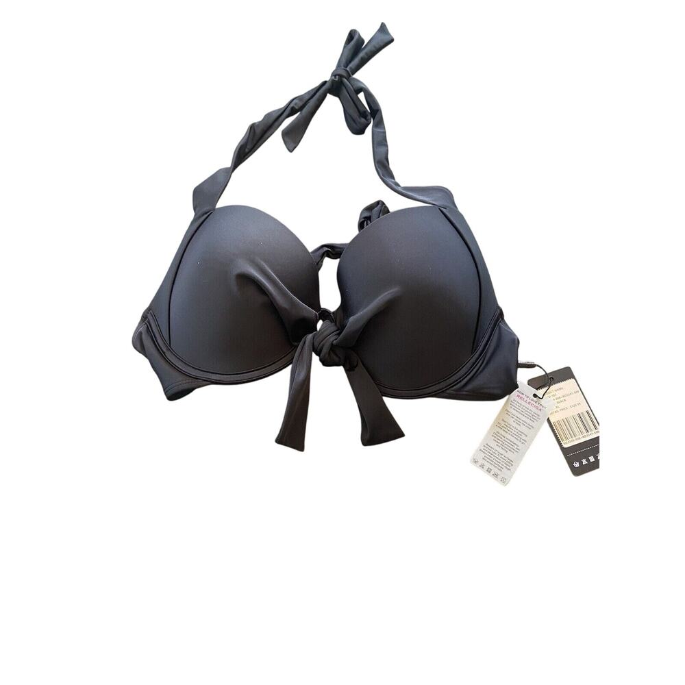 Relleciga Women's Black XL Bikini Top Underwire Push Up